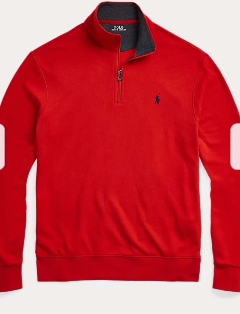Polo Ralph Lauren Double-Knit Quarter Snap Pullover Red/Black
